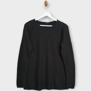 J Mclaughlin Sweater Women Medium Gray Cashmere Blend Minimalist Casual Pullover